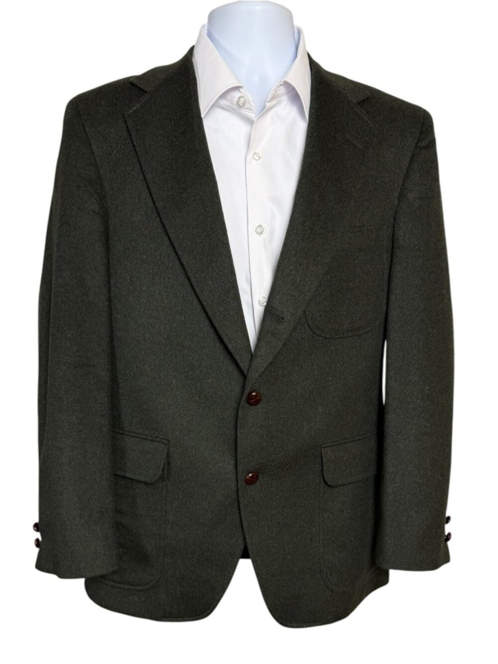 Huntington 38R Men's Olive Alpen Loden Water Repellent Blazer Made USA Vintage